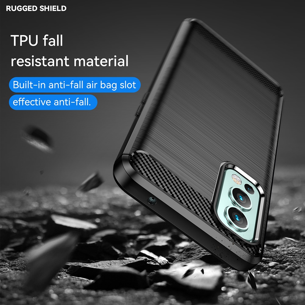 Husa de protectie compatibila cu OnePlus Nord 2, Functie anti-alunecare, TPU, Negru