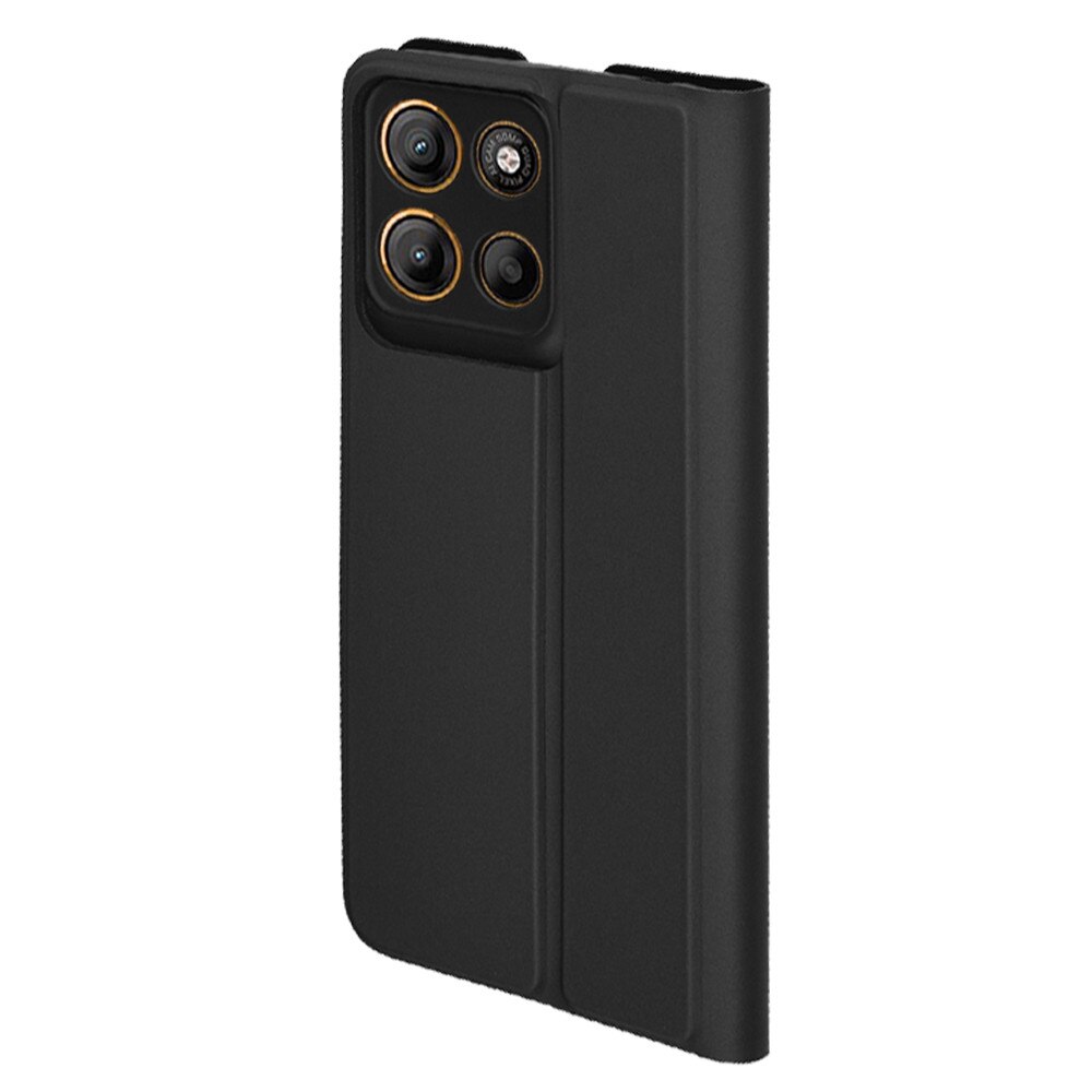 Husa pentru Motorola Moto G15 / Moto G15 Power, SKYDDAR INNOVATION, Magskin Book, tip Carte cu Portofel Interior, set cu sticker, Negru