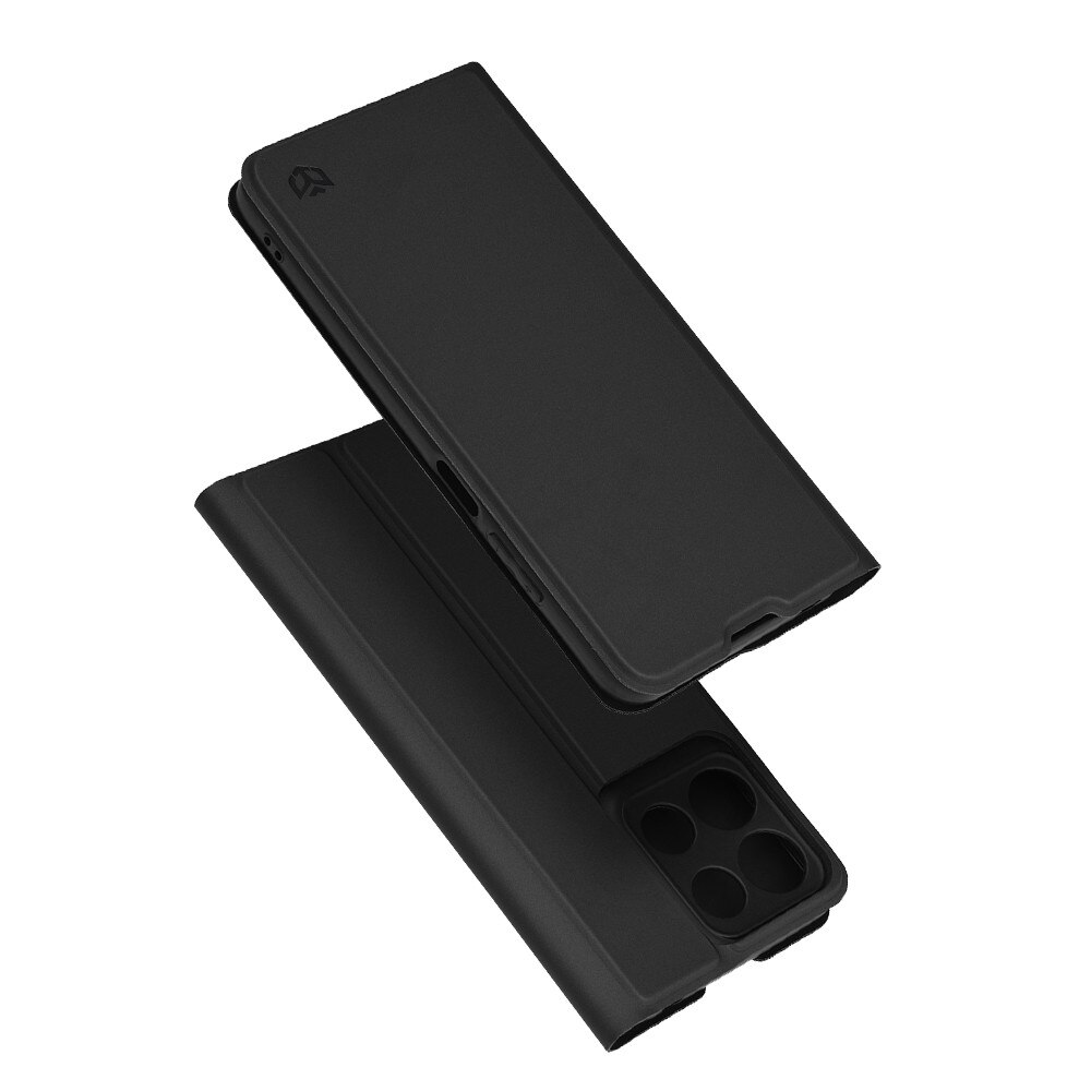 Husa pentru Motorola Moto G15 / Moto G15 Power, SKYDDAR INNOVATION, Magskin Book, tip Carte cu Portofel Interior, set cu sticker, Negru