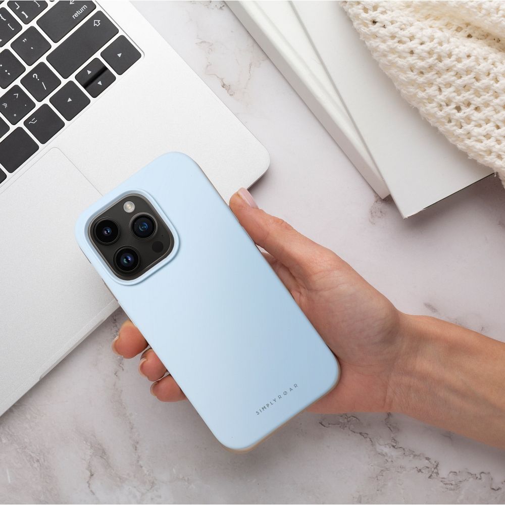 Husa pentru Telefon G-Tech Roar Cloud Skin Compatibila Cu Apple iPhone 14 Pro Max, Microfibra in Interior Silicon Soft, Albastru Pal