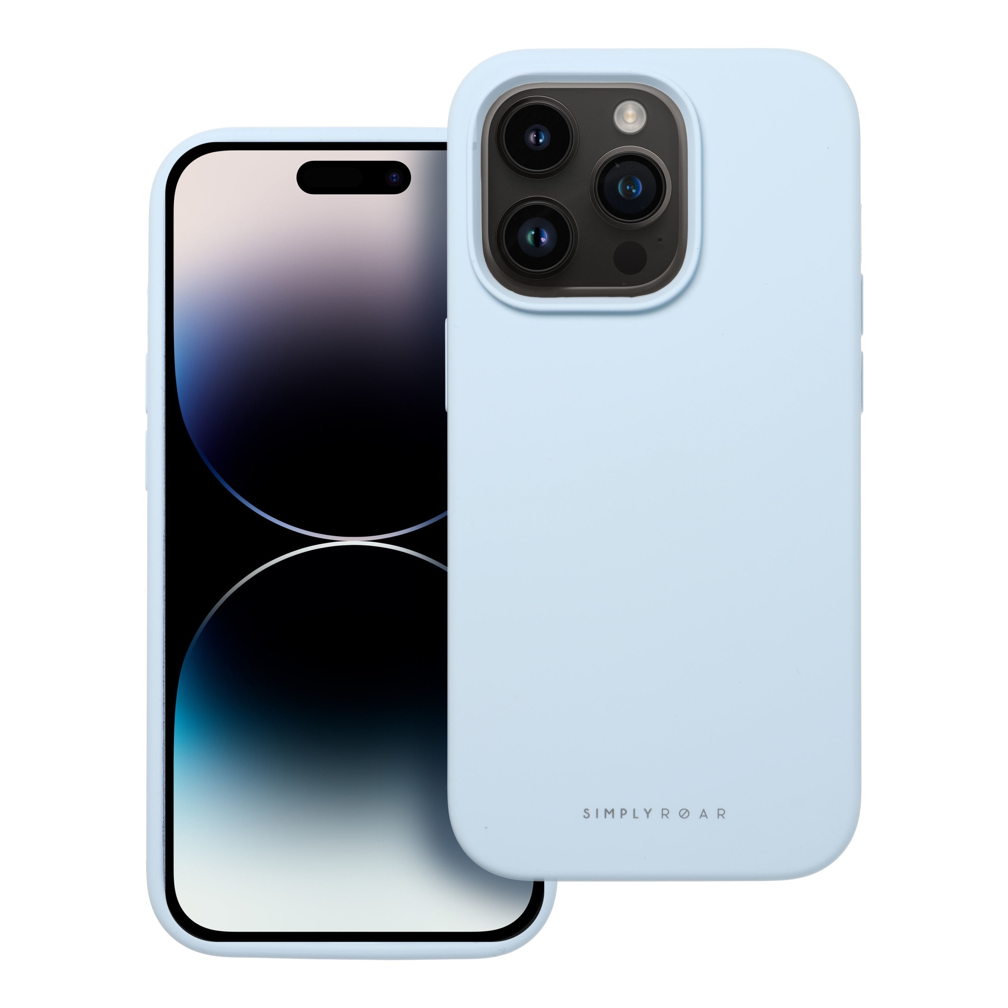 Husa pentru Telefon G-Tech Roar Cloud Skin Compatibila Cu Apple iPhone 14 Pro Max, Microfibra in Interior Silicon Soft, Albastru Pal