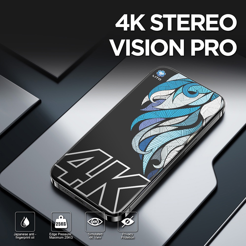 Folie pentru iPhone 17 Pro, D+ Max 4K Privacy, V65, Sticla securizata, Black