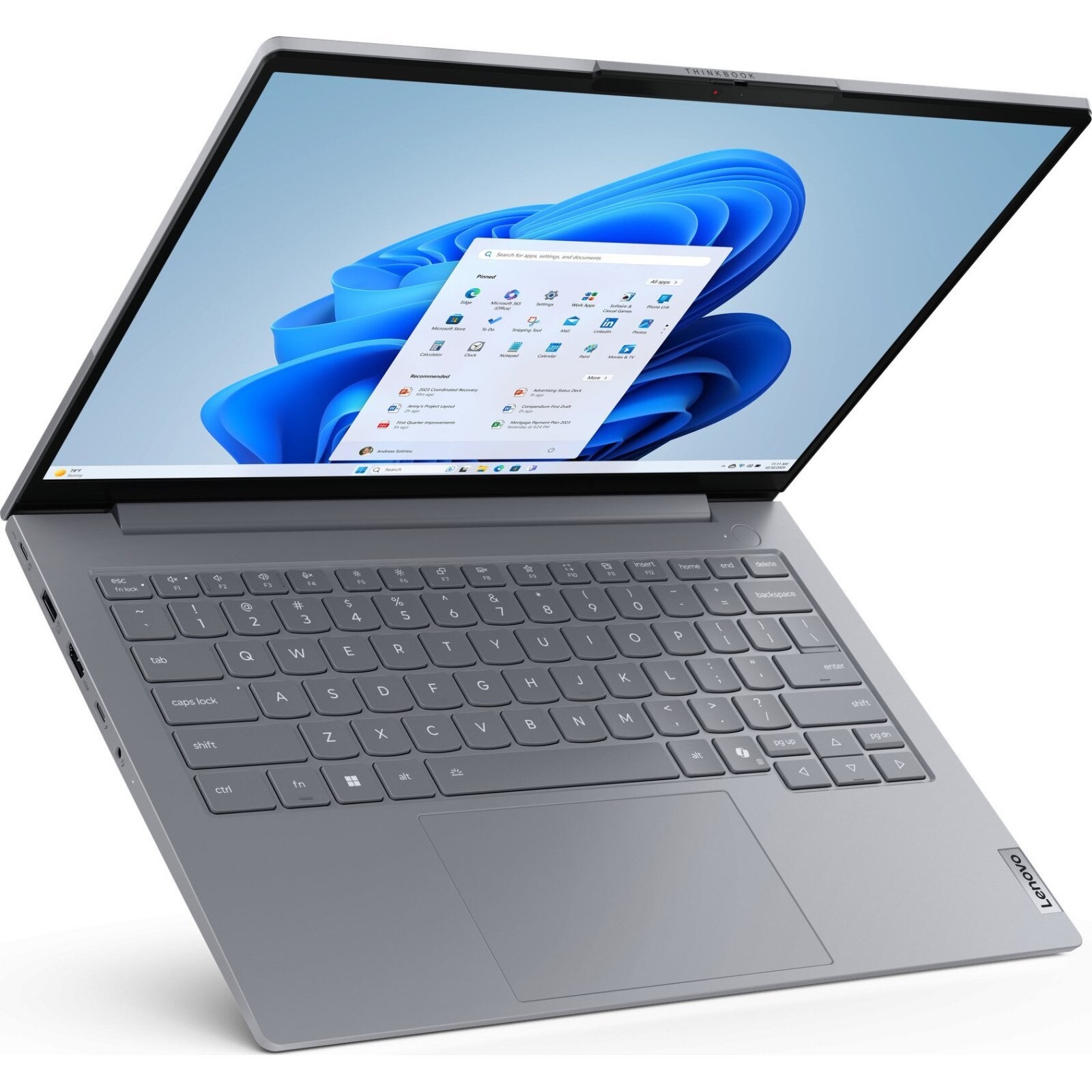 Laptop Lenovo ThinkBook 14 G8 IRL, 14" WUXGA, Intel® Core™ 7 240H pana la 5.2 GHz, 16 GB RAM DDR5 5600, 512 GB SSD, Intel Graphics, Windows 11 Pro, Arctic Grey 512 GB