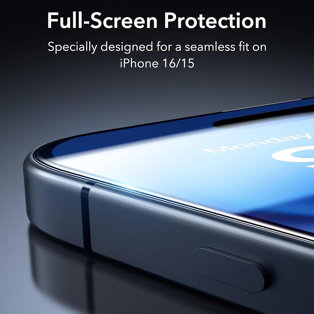 Folie pentru iPhone 16 Pro set 10, 3D 1X Reinforced Curved Screen Protector, W69, Sticla securizata, Clear