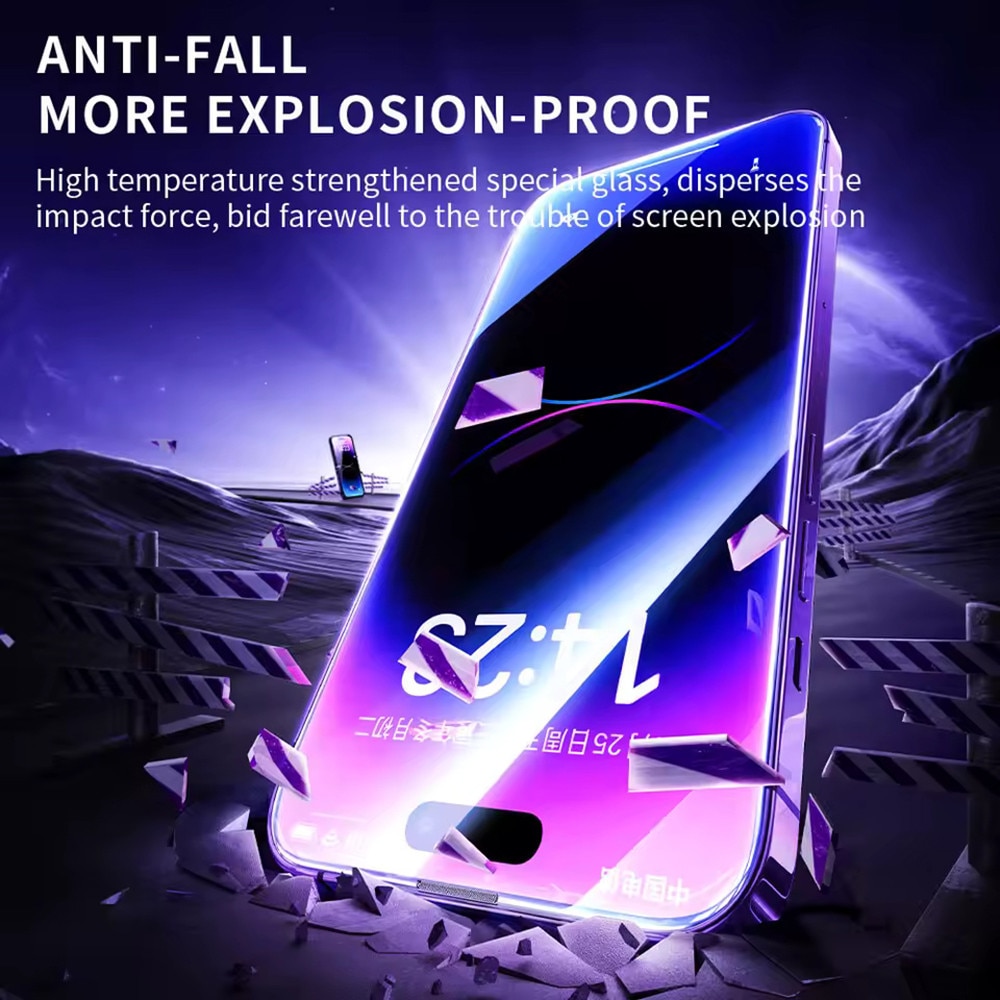 Folie pentru iPhone 14 Pro, R69, Sticla securizata, Black