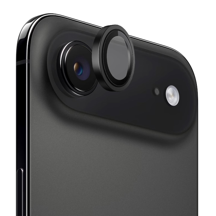 Folie pentru iPhone 17 Air, Original Metal Frame Lens Glass, B6, Sticla, Black