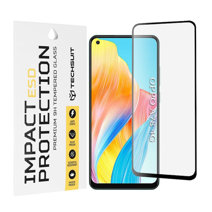 Folie pentru Oppo A78 4G, ESD Glass, Z89, Sticla securizata, Black