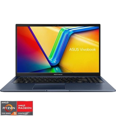 Laptop ASUS 15.6'' Vivobook 15 M1502YA, FHD, Procesor AMD Ryzen™ 5 7430U (16M cache, up to 4.3 GHz), 6 cores, 32GB DDR4, 1 TB SSD, Radeon, No OS, Quiet Blue