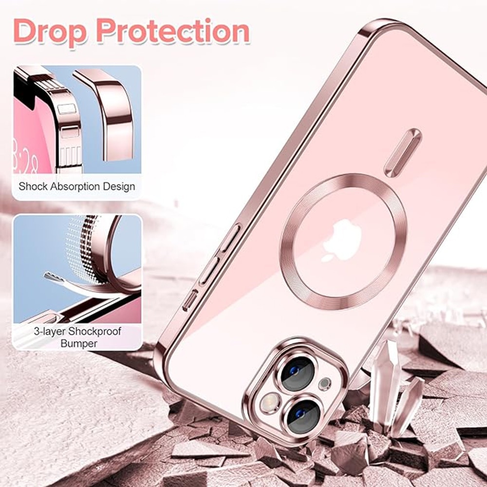 Husa MagSafe pentru iPhone 13, Accesorio Luxury Crystal, Pink