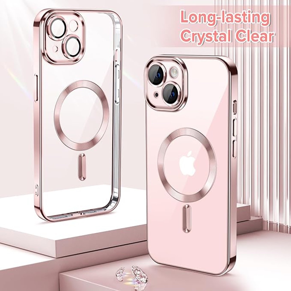 Husa MagSafe pentru iPhone 13, Accesorio Luxury Crystal, Pink