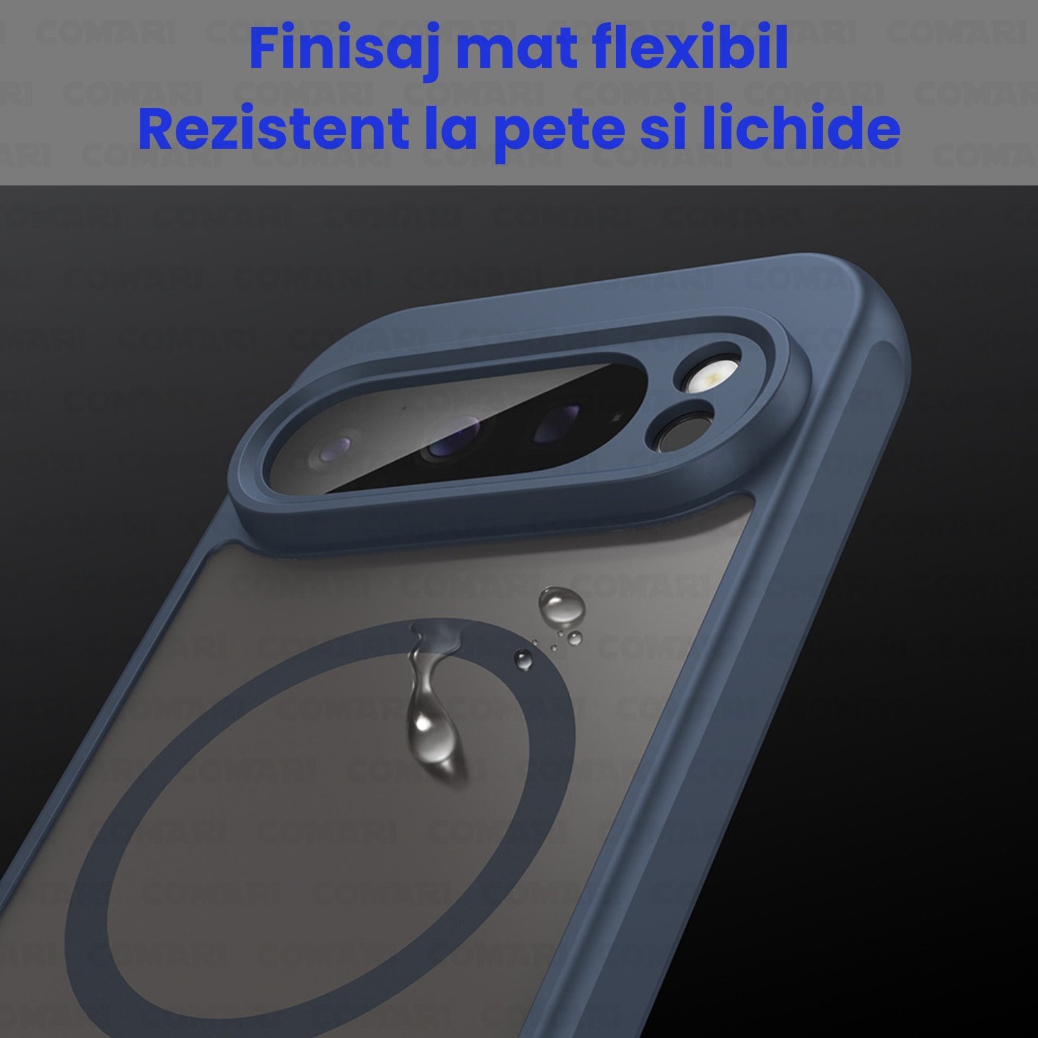 Husa pentru Google Pixel 9 Comari® Pulse, compatibila MagSafe, protectie avansata, laterale ranforsate, finisaj mat translucid antiamprenta, Albastru