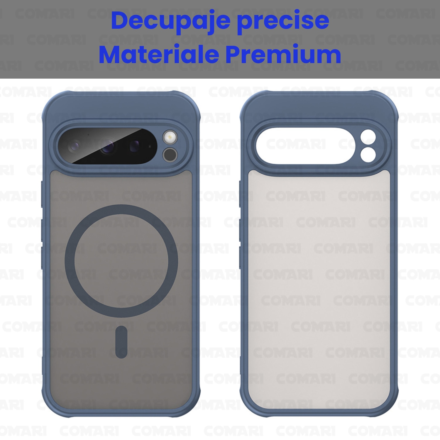 Husa pentru Google Pixel 9 Comari® Pulse, compatibila MagSafe, protectie avansata, laterale ranforsate, finisaj mat translucid antiamprenta, Albastru