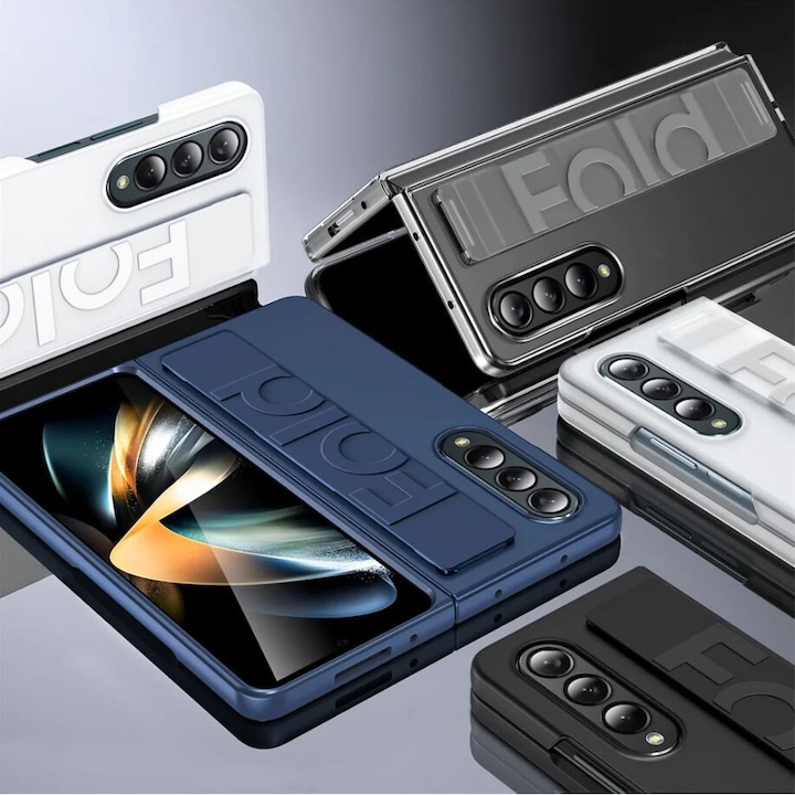 Husa cu Maner de Sustinere pentru Samsung Galaxy Z Fold 4, Protectie completa, Negru