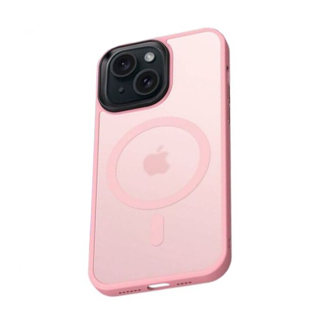 Husa cu Magsafe Compatibila cu iPhone 15, MatteArmor, Antisoc, Roz