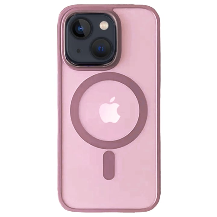 Husa cu Magsafe Compatibila cu iPhone 15, MatteArmor, Antisoc, Roz