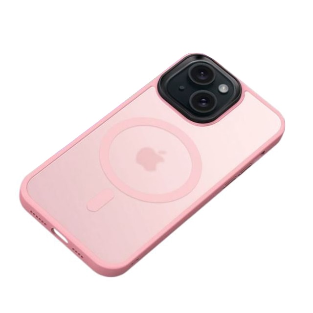 Husa cu Magsafe Compatibila cu iPhone 15, MatteArmor, Antisoc, Roz