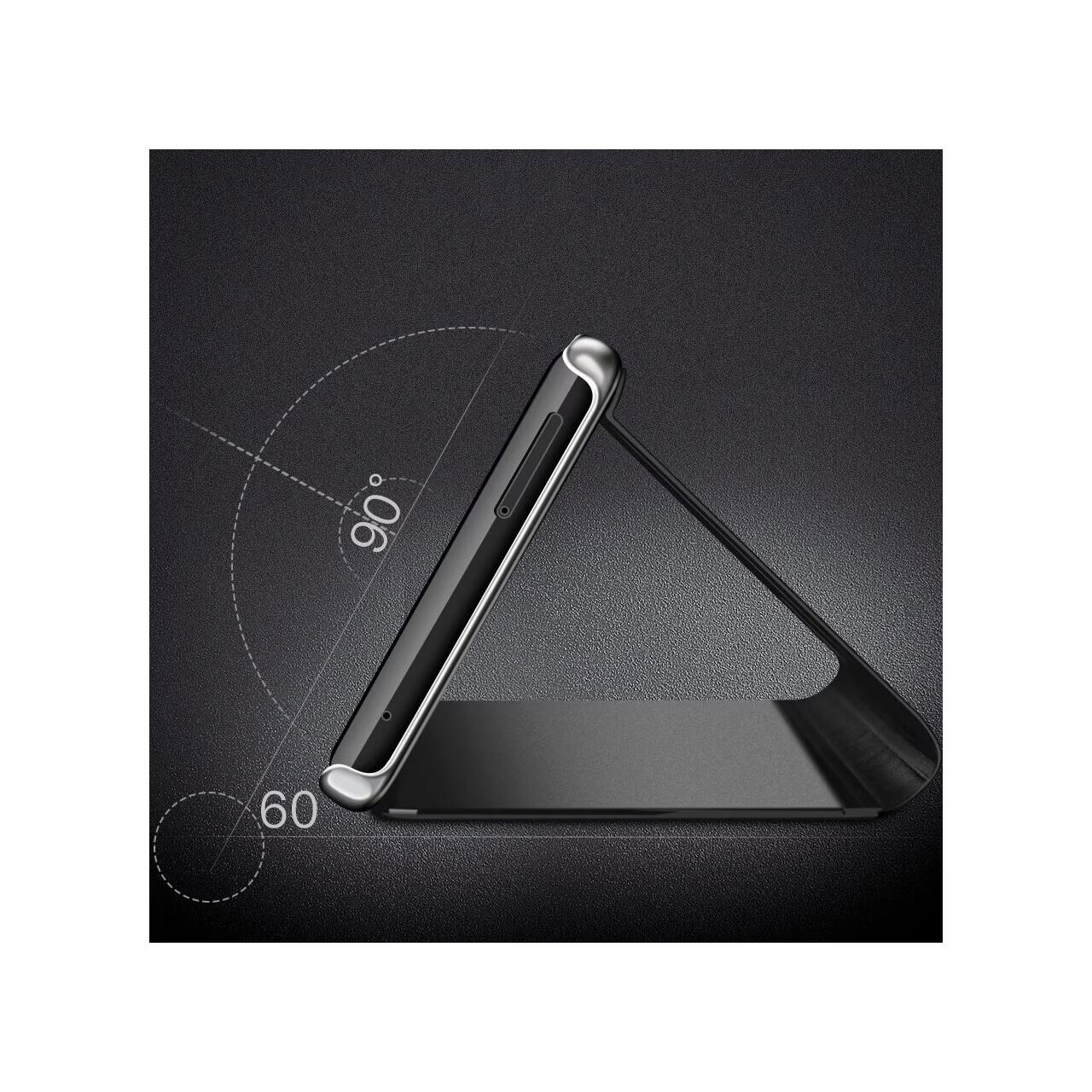 Husa Carte Clear View compatibil cu Xiaomi MI 10T Lite, Functie Stand, Negru
