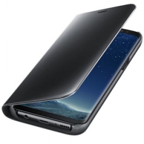 Husa Carte Clear View compatibil cu Xiaomi MI 10T Lite, Functie Stand, Negru
