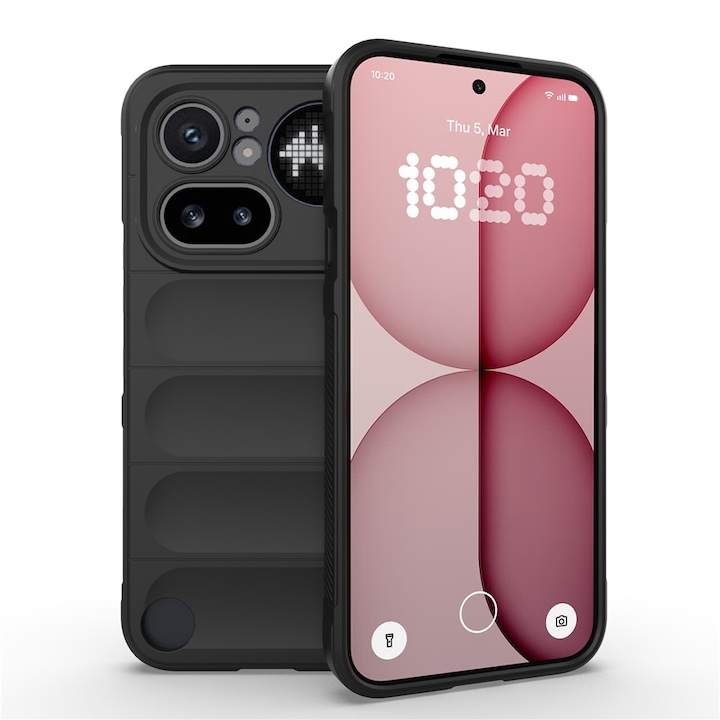 Husa pentru Nothing Phone (4a) Pro Liquid Silicone, Microfibre Lining, Non-Slip Airbag Design, negru