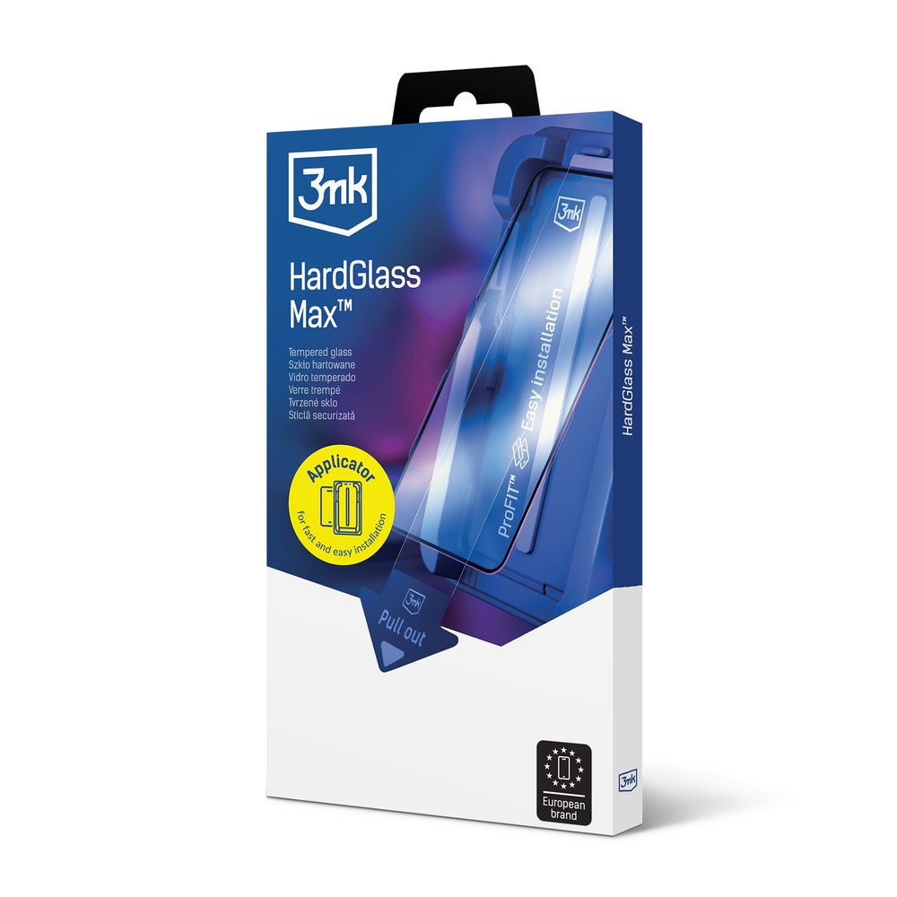Folie sticla securizata 3mk HardGlass Max, Set instalare inclus, compatibila cu iPhone 17 Pro, Negru