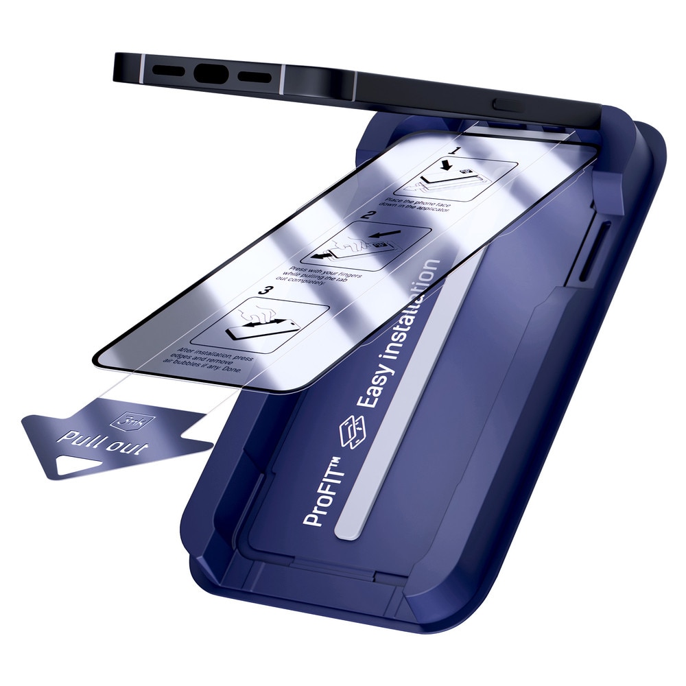 Folie sticla securizata 3mk HardGlass Max, Set instalare inclus, compatibila cu iPhone 17 Pro, Negru