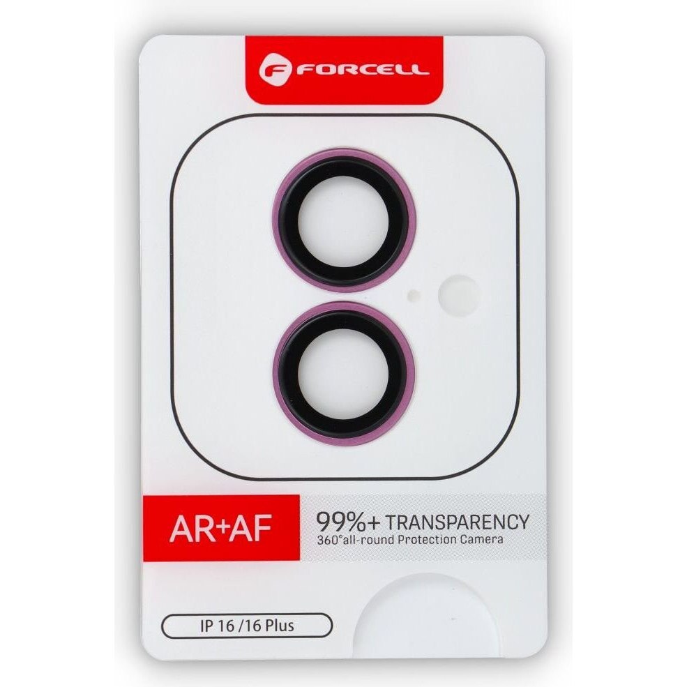 Folie protectie camera Forcell Premium, 9H, cu rama, transparenta, 0.22mm, pentru iPhone 16/16 Plus