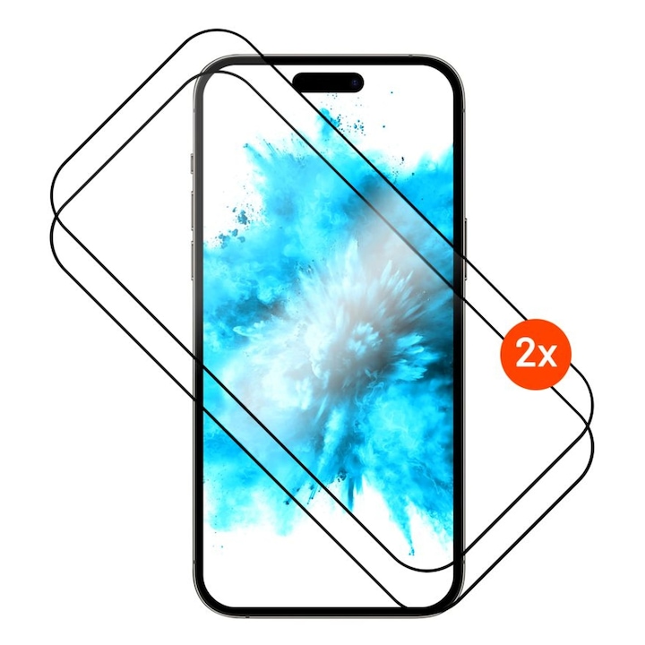 Folie protectie telefoane FIXED Full Cover 2,5D sticla securizata, 2 buc, negru, pentru Apple iPhone 17 Pro Max