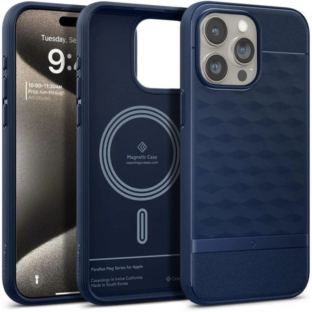 Carcasa Caseology Parallax MagSafe compatibila cu iPhone 15 Pro Max Blue
