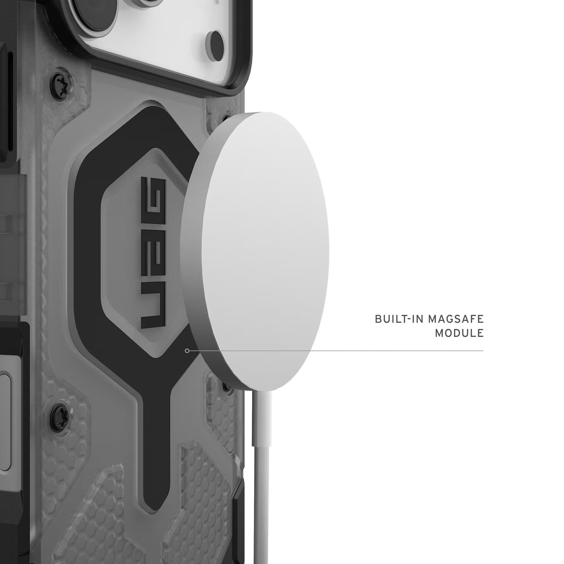 Husa de protectie UAG Pathfinder Clear MagSafe pentru iPhone 17 Pro Max, Ash/Black