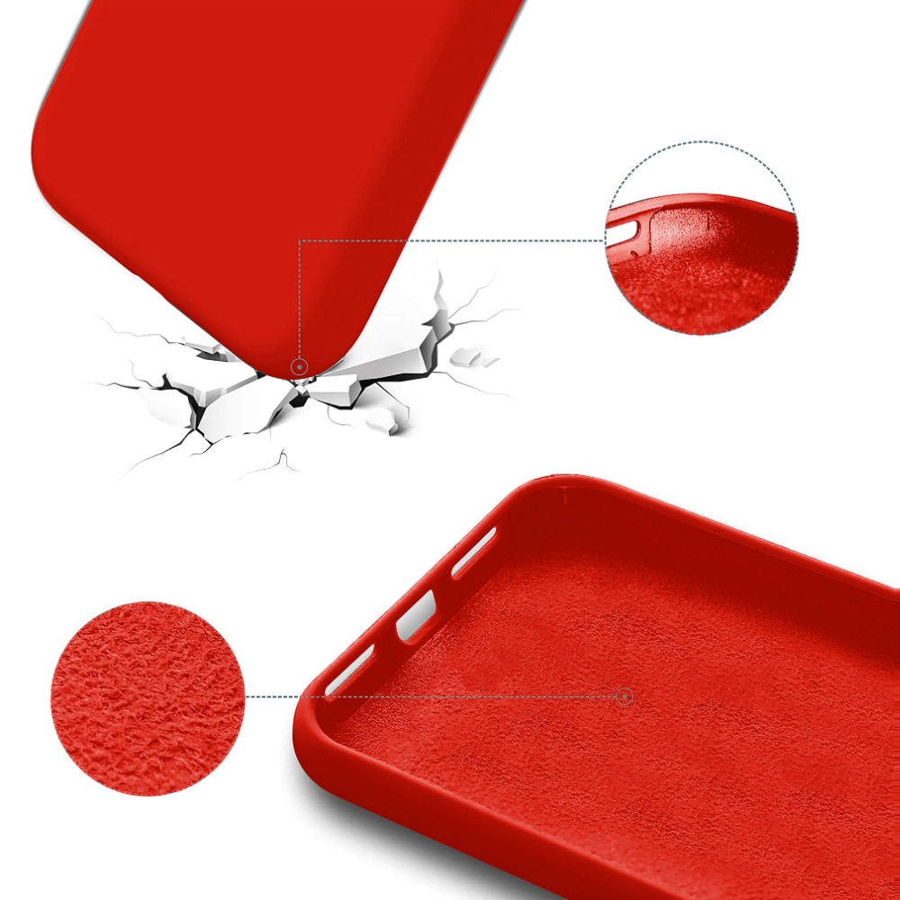 Husa CASEY STUDIOS™ pentru Apple iPhone 13, Soft Silicone Premium, Microfibra in Interior, Red, de Protectie, Ultra Slim, pentru Incarcare Wireless, Margini Ridicate pentru Protectia Ecranului si a Camerelor