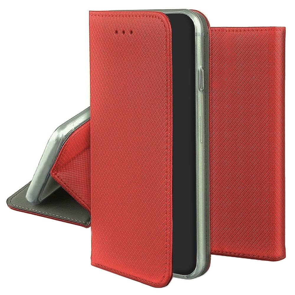 Husa Flip din Piele compatibila cu Samsung Galaxy A34 5G, Texture Design, Inchidere Magnetica, Smart Soft Close, Tip Carte, Buzunar Portofel, Rosu