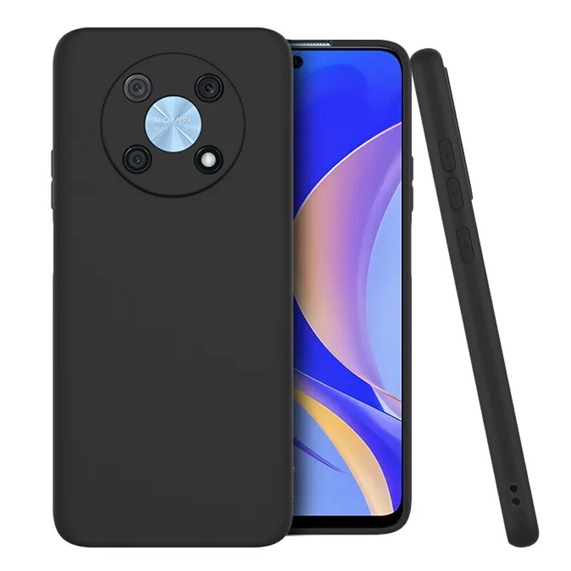 Husa de protectie compatibila cu Huawei Nova Y90, Silicon cu microfibra, Soft touch, Shock Resistance, Protectie camera, Negru