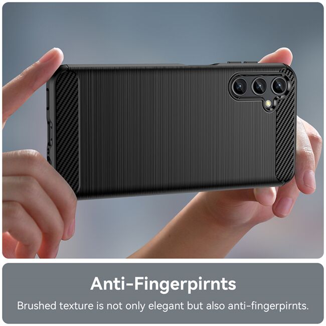 Husa de protectie compatibila cu Samsung Galaxy A15 4G/A15 5G, Carbon, Negru
