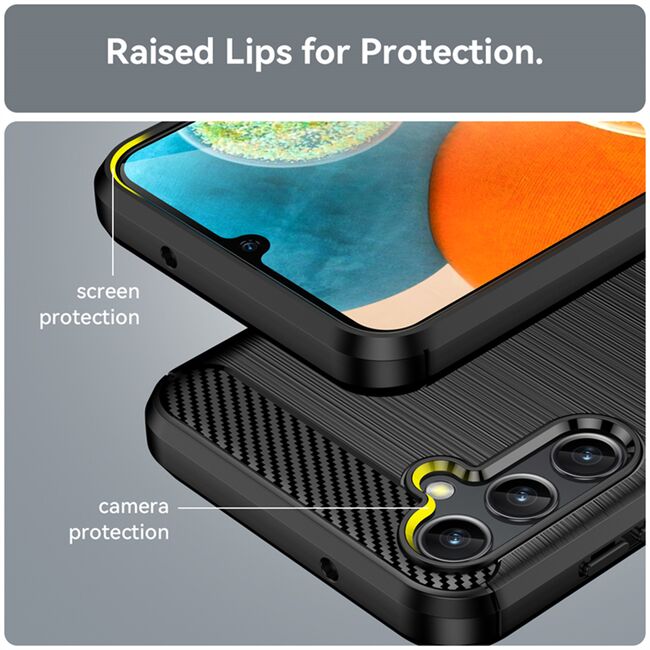 Husa de protectie compatibila cu Samsung Galaxy A15 4G/A15 5G, Carbon, Negru