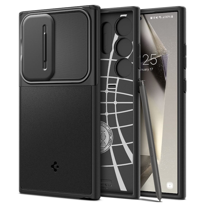 Carcasa Spigen Optik Armor compatibila cu Samsung Galaxy S24 Ultra Black