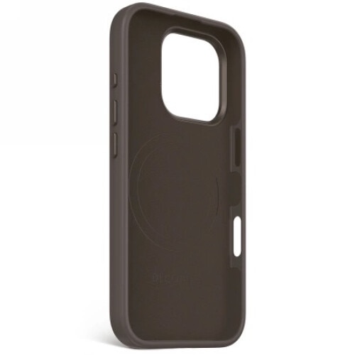 Etui siliconic antimicrobian Decoded pentru iPhone 16 Pro, ciemnobraz, compatibil cu MagSafe