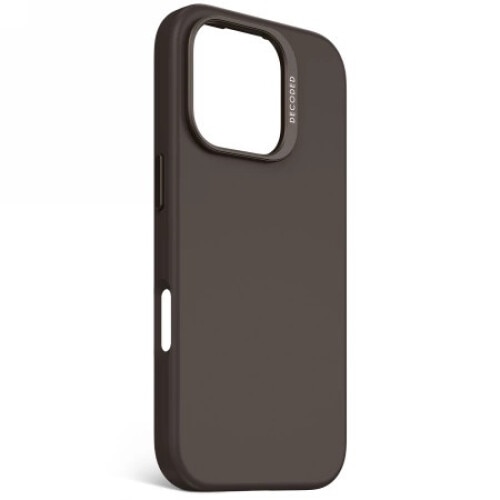 Etui siliconic antimicrobian Decoded pentru iPhone 16 Pro, ciemnobraz, compatibil cu MagSafe