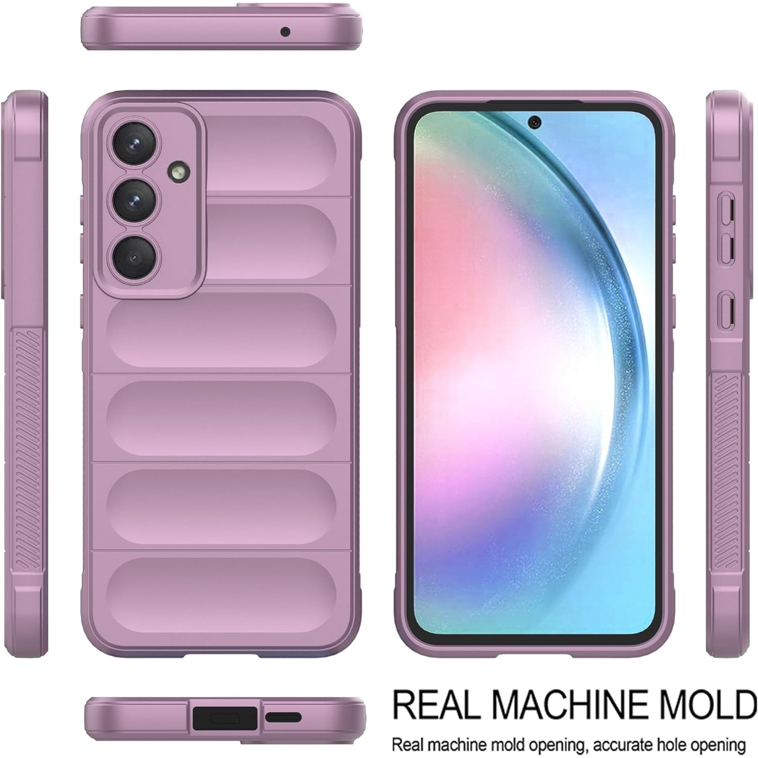 Husa pentru Samsung Galaxy A55 5G Liquid Silicone Microfibre Lining Non-Slip Airbag Design mov