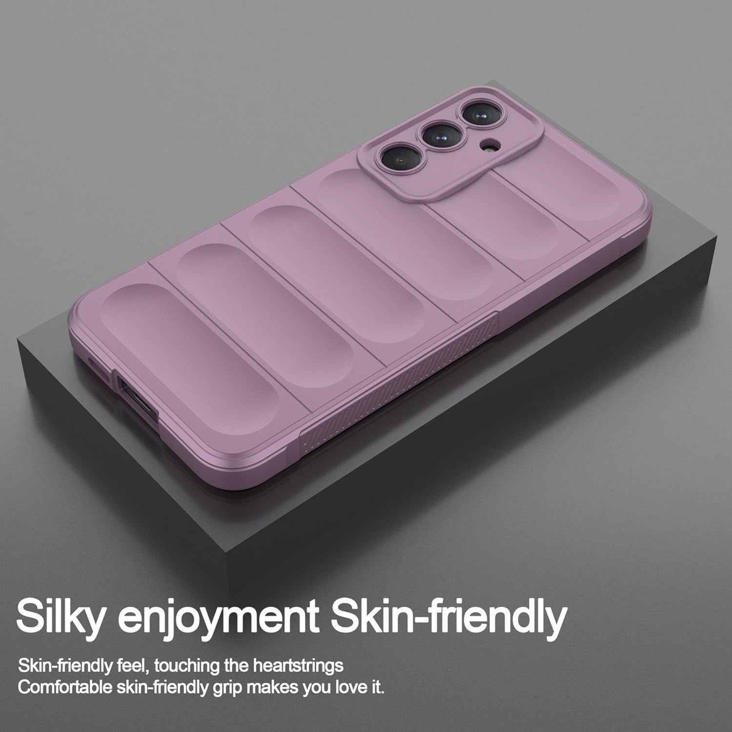 Husa pentru Samsung Galaxy A55 5G Liquid Silicone Microfibre Lining Non-Slip Airbag Design mov