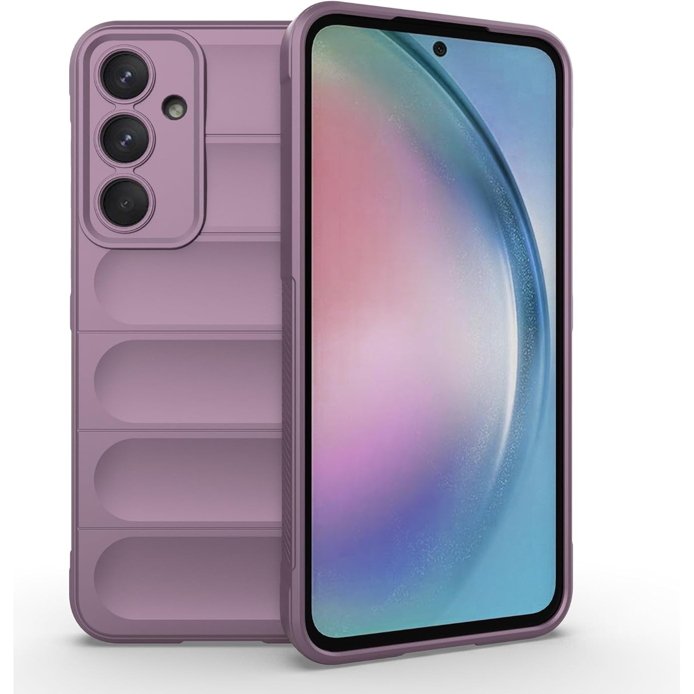 Husa pentru Samsung Galaxy A55 5G Liquid Silicone Microfibre Lining Non-Slip Airbag Design mov