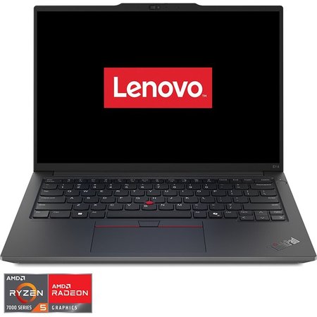 Laptop Lenovo ThinkPad E14 Gen 6 cu procesor AMD Ryzen™ 5 7535HS pana la 4.55 GHz, 14", WUXGA, IPS, 32GB DDR5, 1TB SSD, AMD Radeon™ 660M Graphics, No OS, Black, 3Y Onsite upgrade