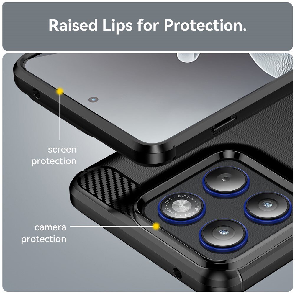 Husa pentru Motorola Edge 70 Carbon Liquid Silicone, negru