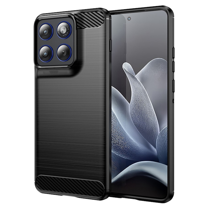 Husa pentru Motorola Edge 70 Carbon Liquid Silicone, negru