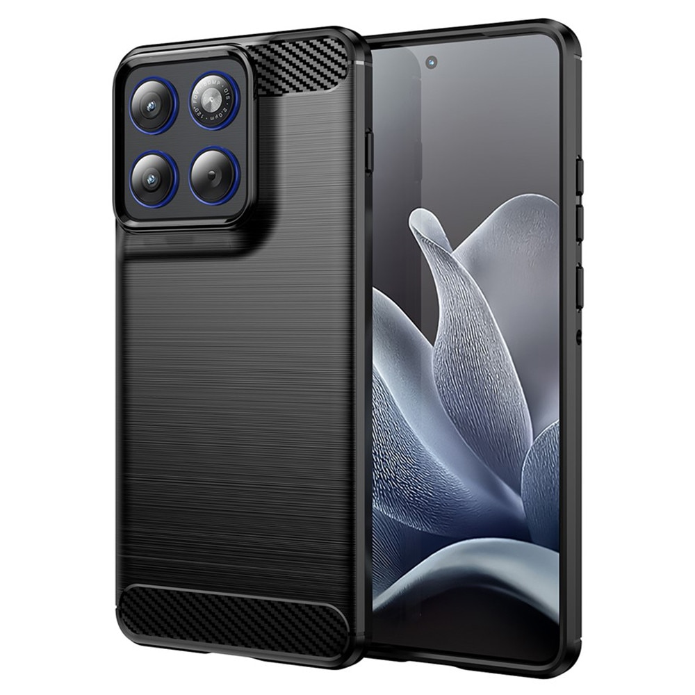 Husa pentru Motorola Edge 70 Carbon Liquid Silicone, negru