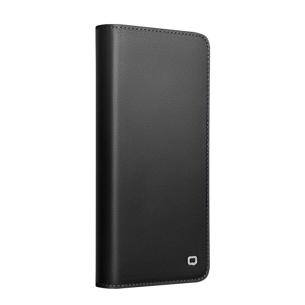 Husa pentru Samsung Galaxy S26 Ultra - din piele naturala, tip carte, portofel, stand video, Qialino Business Wallet, Negru - Graphite Black