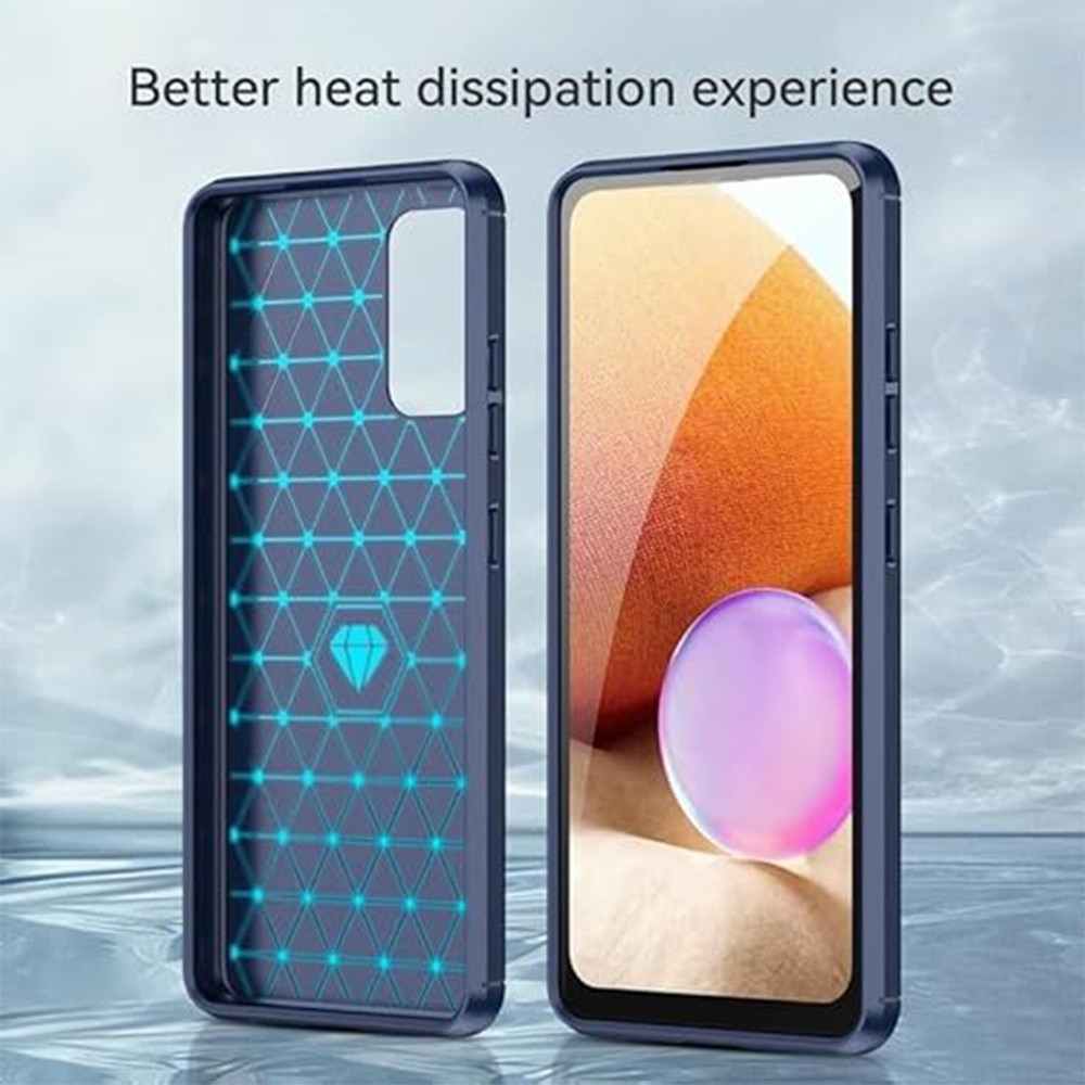 Husa Carbon Resistance pentru Samsung Galaxy A56, OPTIM SOLUTION, Optimizare Anti-Soc, Long Term Case, Albastru