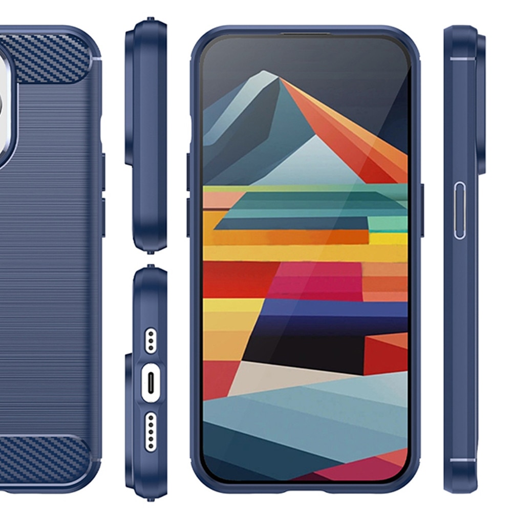 Husa Carbon Resistance pentru Samsung Galaxy A56, OPTIM SOLUTION, Optimizare Anti-Soc, Long Term Case, Albastru