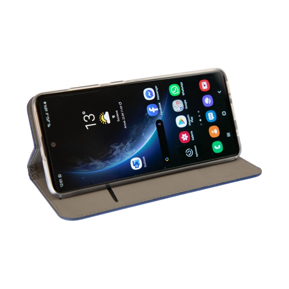 Husa Carte Smart cu Inchidere Magnetica pentru Huawei P40 Lite, Navy