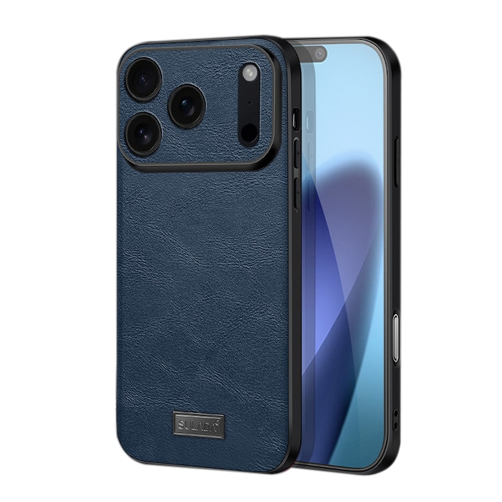 Huse pentru iPhone 17PRO, Ultrixe, Coperta moale cu imitatie de piele, Albastru