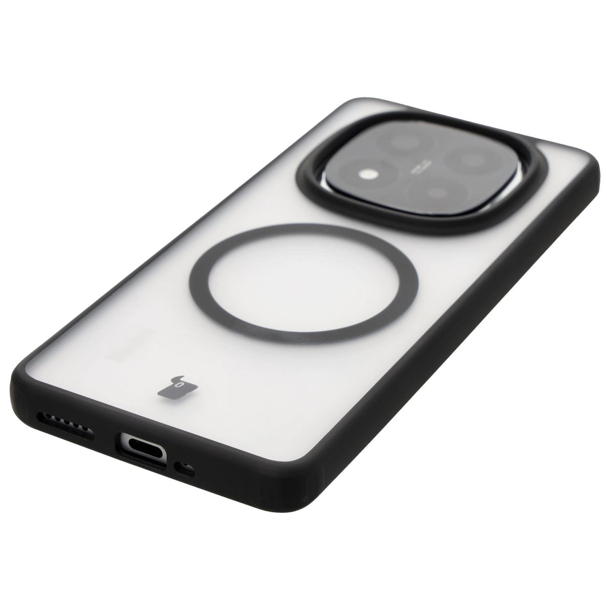 Husa Bizon Case MatteO pentru Xiaomi Redmi Note 14 Pro 5G / 14 Pro+ 5G / Poco X7, semi-transparent cu rama neagra